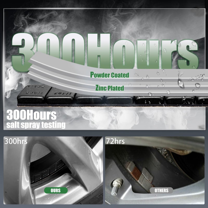 EZISOE أوزان العجلات اللاصقة EZISOE 1/4 أونصة سوداء، أوزان عجلات لاصقة للسيارات والشاحنات وسيارات الدفع الرباعي والدراجات النارية، منخفضة الارتفاع (72 أونصة في العبوة)  - Image 3
